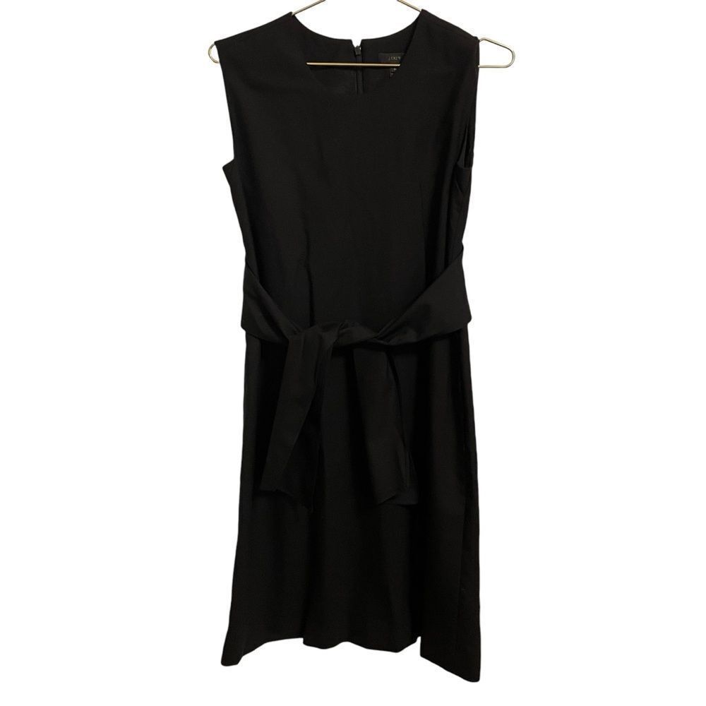 J. Crew Black Overtime Dress in Super Wool Sleeveless Size 00 - Picture 3 of 7